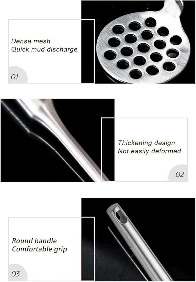 Potato Masher, Stainless Steel Potato Masher,Large Heavy Duty Metal Mashing Utensil Kitchen Tool,Silver,1 Pieces,7.8 Inch