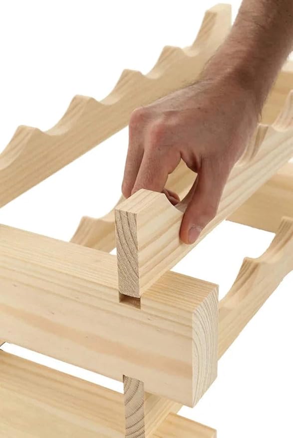 54 Bottle Wine Rack Natural Pine