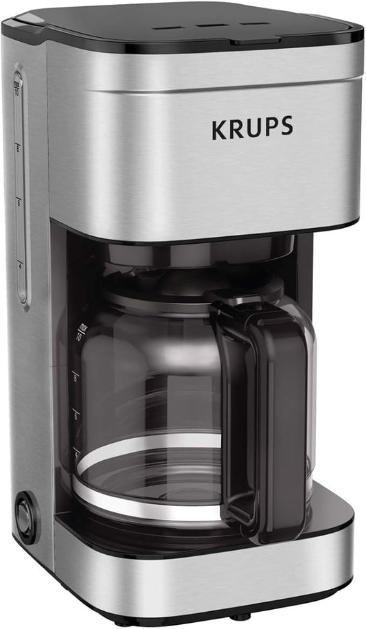 KRUPS Newer Model Drip Coffee Maker, 10-Cup, Silver