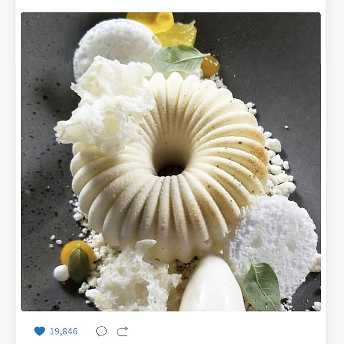 OCPO Kitchen Mini Silicone Mold for Baking Mousse & Cake, French Dessert Mold for Pastry Donuts Chocolate Brownie Jello (6-Cavity)