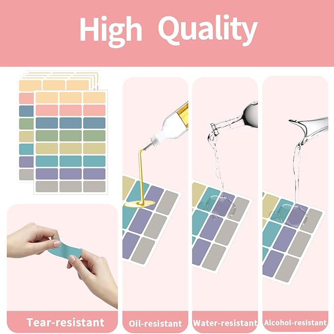STARLIBOO Removable Freezer Labels, 1x2 Inch Color Coding Removable Label for Food Containers, 360 Freezer Stickers Tape to Write on/Waterproof/Easy Peel Off(8 Colors Morandi)