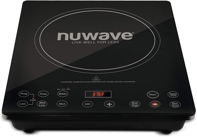 Nuwave Pro Chef Induction Cooktop, NSF-Certified, Commercial-Grade, Portable, Powerful 1800W, Large 8” Heating Coil, 94 Temp Settings 100°F - 575°F in 5°F, Shatter-Proof Ceramic Glass Surface