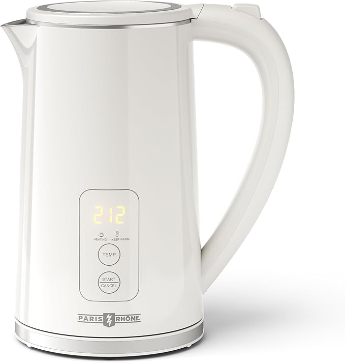 PARIS RHÔNE Electric Kettle Temperature Control, 1.7L Electric Tea Kettle Water Boiler, 4H Keep Warm with 6 Presets, LED Screen Electric Kettles for Boiling Water, Boil-Dry Protection, BPA Free