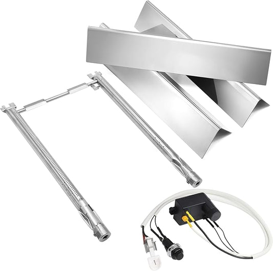 Criditpid Grill Replacement Parts for Weber Spirit I/II 200 with Front Control, Stainless Steel 7635 Flavorizer Bars, 69785 Grill Burners & 7642 Igniter for Weber Spirit E210, E220, S210, S220 Grills.