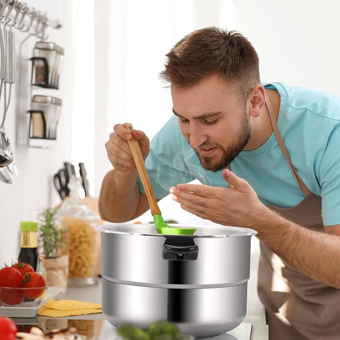 16 Quart Pressure Cooker, 10 Psi Induction Compatible Pressure Canner w/Stainless Steel Honeycomb Base, Heavy Gauge Aluminum, Quality Steamer Rack Included