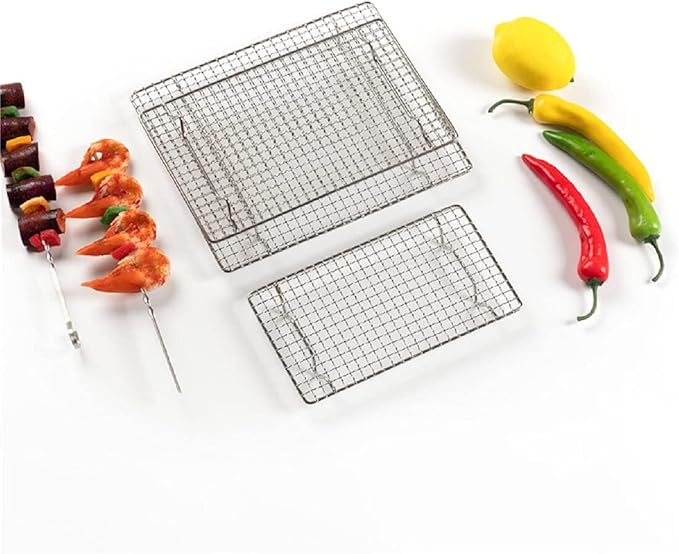 304 Stainless Steel Cooling Rack Versatile Baking Rack Heat Resistant Rust Proof Sturdy Grate 10"*7.5"