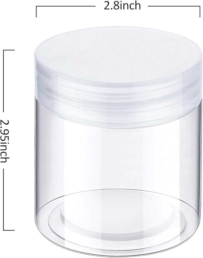 SATINIOR 6 Pack 8 oz Plastic Jars Containers with Lids Wide-mouth Refillable Leakproof Reusable Round Empty Jars for Travel Cosmetic Dry Food Spice Candy Cookie Home Kitchen Organizing (Clear)