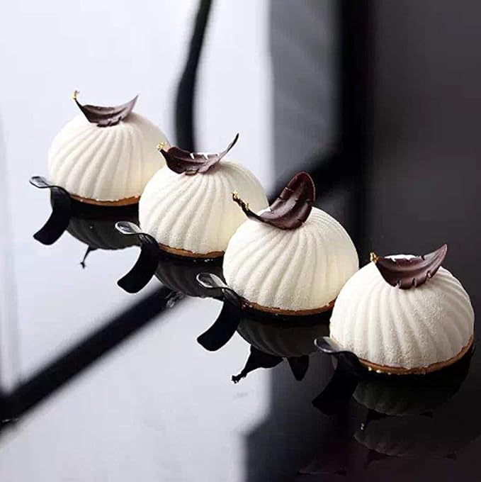 OCPO Kitchen Swirl Silicone Mold for Baking Mousse Cake, Pastry, Chocolate, Dessert, Pudding, Jelly, Cake Decorating Mold, 3D Swirl Shape (6-Cavity)