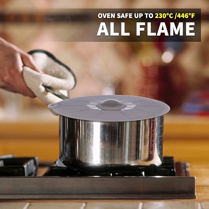 Silicone Lids for Pots and Pans - Silicone Lids for Food and Bowl Covers for Food Safe BPA Free Silicone Bowl Covers Microwave Cover(Gray)