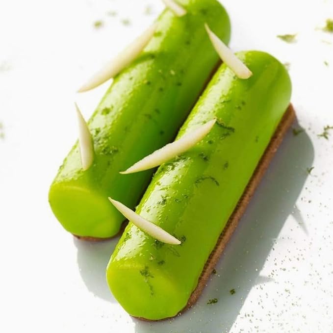 OCPO KITCHEN Cylindrical Silicone Mold for Baking Mousse Cake, 3D Silicone Baking Molds for Cakes, French Dessert, Pastry Chocolate, Silm Bar, Cake Decoration Mold, 3D Cylindrical Shape (8-Cavity)