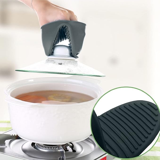 Oven Mitts and Pot Holders Sets 6pcs, Thick Cotton Oven Gloves High Heat Resistant 500℉with Extra Long Oven Mitts and Hot Pads Potholders with Non-Slip Silicone Surface for Cooking Baking