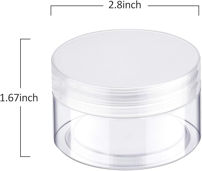 SATINIOR 6 Pack 4 oz Plastic Jars Containers with Lids Wide-mouth Refillable Leakproof Reusable Round Empty Jars for Travel Cosmetic Dry Food Spice Candy Cookie Home Kitchen Organizing (Clear)