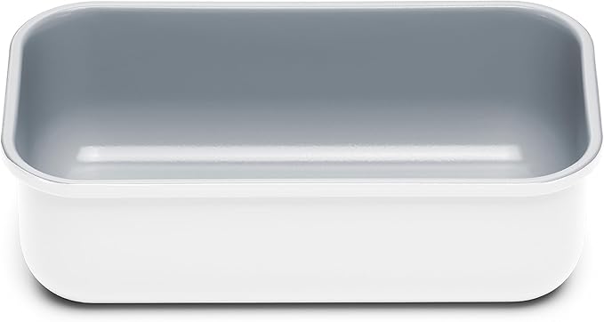 Caraway Non-Stick Ceramic 1 lb Loaf Pan - Naturally Slick Ceramic Coating - Non-Toxic, PTFE & PFOA Free - Perfect for Pound Cakes, Breads, & More - White