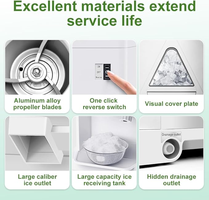 Electric Snow Cone Machine, 300W Ice Shaver Machine, Thickness Adjustable Ice Shaving Machine 881LBs/hr Rotate Speed & Strong Power for Home and Parties Events Snack Bar (6.9Qt)