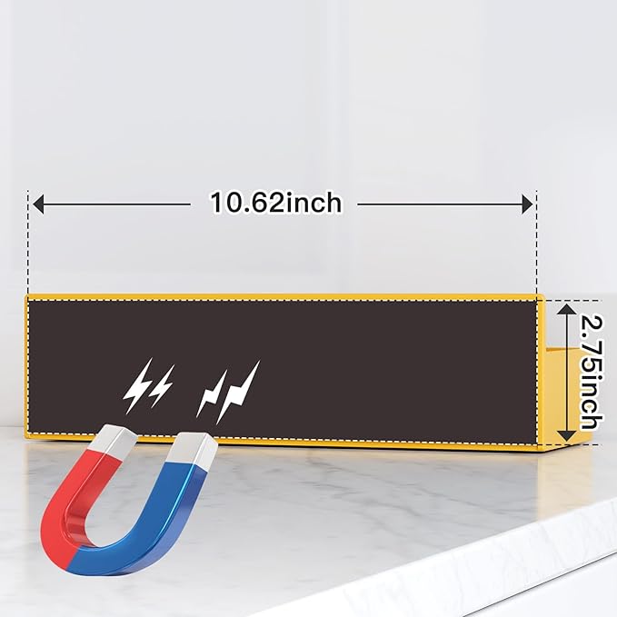 Magnetic Spice Rack for Refrigerator, Kitchen Organizer and Storage Shelf, Yellow(4 Pack)…