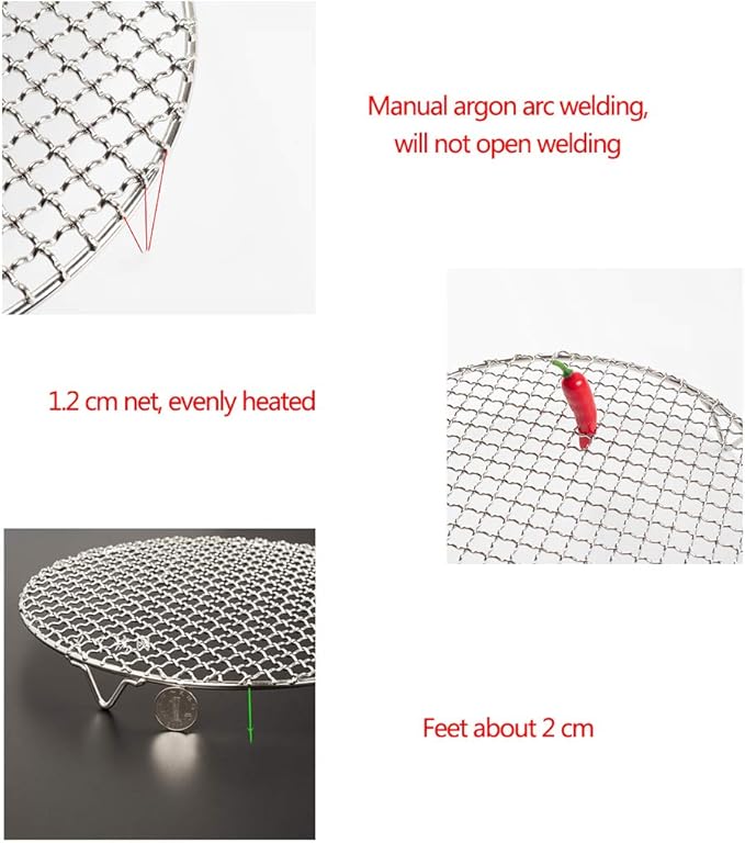 Versatile Round 304 Stainless Steel Cooling Rack Baking,Heat Resistant Rust Proof Sturdy Durable Dia 13"