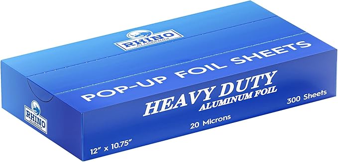 Precut Pop Up Heavy Duty Aluminum Foil Sheets - 300 Pcs of Ultra Thick 20 Micron Foil Sheets for Food - (12"x10.75") Premium Cooking Liners for Versatile Use in Cooking & Baking