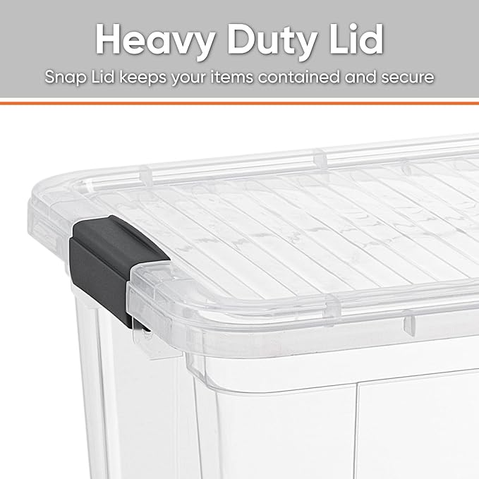 Superio Clear Storage Bins with Lids, Stackable Storage Box with Latches and Handles, Extra Small, 2 Pack 1.75 Quart