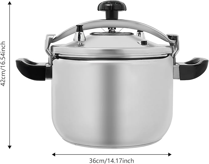 27.5 Quart Pressure Cooker Stainless Steel Pressure Canner, Large Capacity, Commercial Pressure Cooker Clamp On Type, Double Valves for Family or Commercial Use