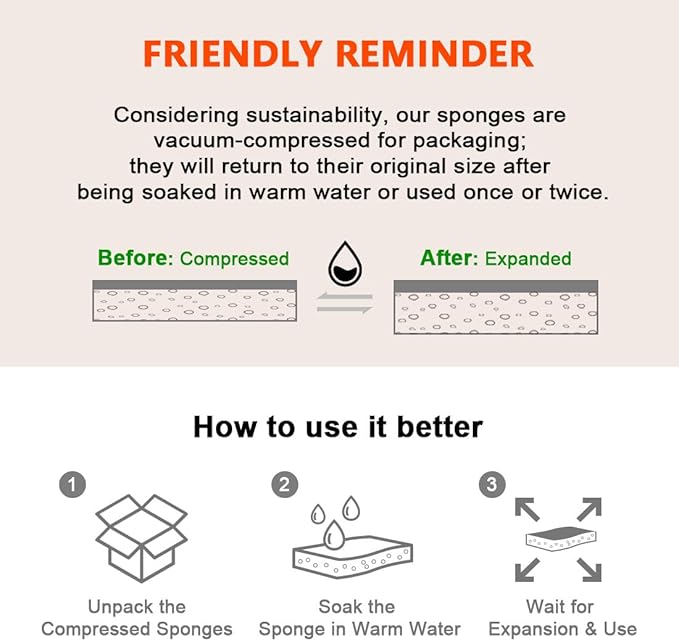 AIDEA Sponges Kitchen, Non-Scratch Scrub Sponge-24Count, Sponges for Non-Stick Cookware, Cellulose Sponge for Dishes, Cleans Fast Without Scratching, Cleaning Power for Kitchen, Bathroom, Household