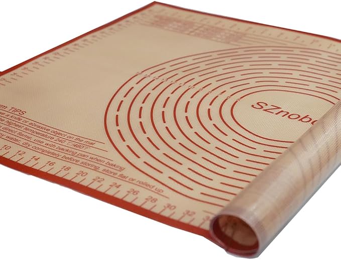 Non-slip Silicone Pastry Mat 28X20 inches Baking Mat with Measurement, Perfect for Dough, Pastry, Pie Crust, Fondant, Cookies, Bread, Pasta, Pizza, Food Grade Kitchen Counter Mats