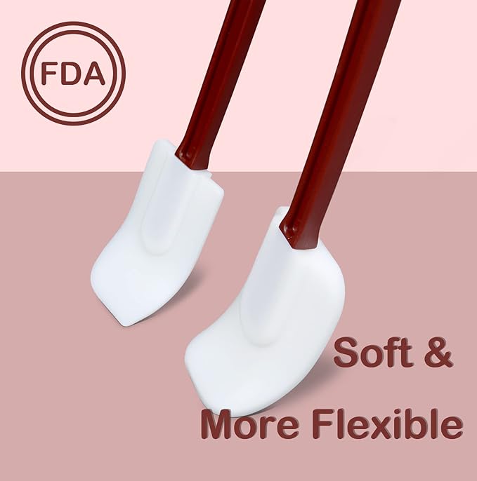 13.5 INCH Silicone Spatulas Heat Resistant Heavy Duty Rubber Spatulas Commercial Spatulas Set for Kitchen Use Silicone Cooking Utensils Sets of 2