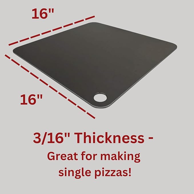 16" by 16" Pizza Steel (3/16" Standard Thickness) - Multipurpose Cooking Steel for Ovens & Grills - Made in the USA