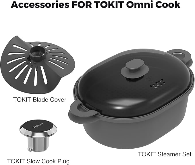 TOKIT Omni Cook C2 Accessories - Steamer Set, Blade Cover and Slow Cook Plug
