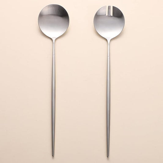 Salad Servers,Spoon and Fork Set 11.41 inch,18/10 Stainless Steel Salad Serving Silver
