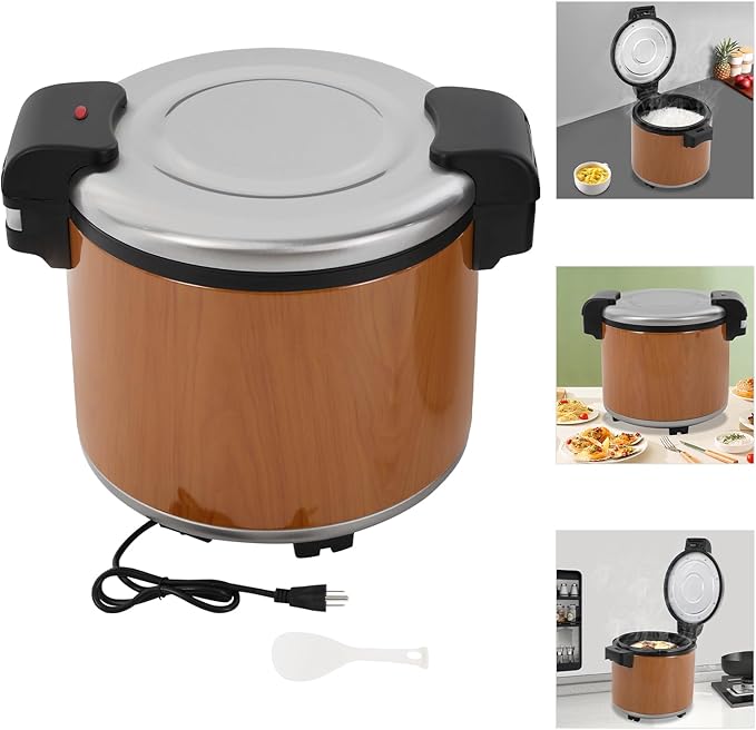 Commercial Electric Rice Warmer-23L/6Gal Large Capacity Food Warmer with Non-Stick Inner Pot,Surround Heating & One-Touch Operation,Perfect for Restaurants,Buffets, Catering,Hotels,Parties (Burlywood)