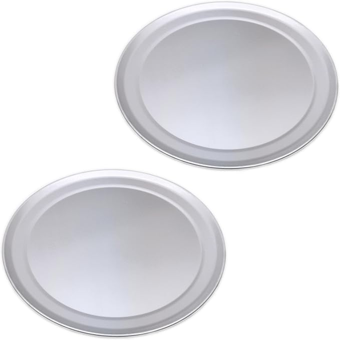Pizza Tray, Round Pizza Baking Pan, Wide Rim Aluminum Pizza Cooking Trays, Set of 2 (10 Inch)