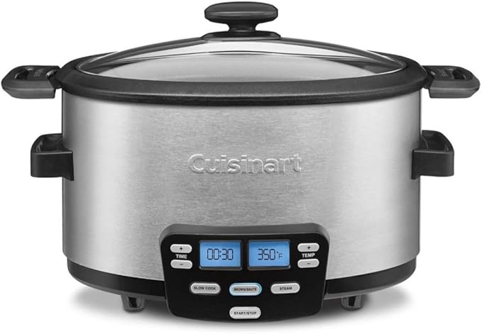 Cuisinart MSC-400 3-In-1 Cook Central 4-Quart Multi-Cooker: Slow Cooker, Brown/Saute, Steamer, Silver