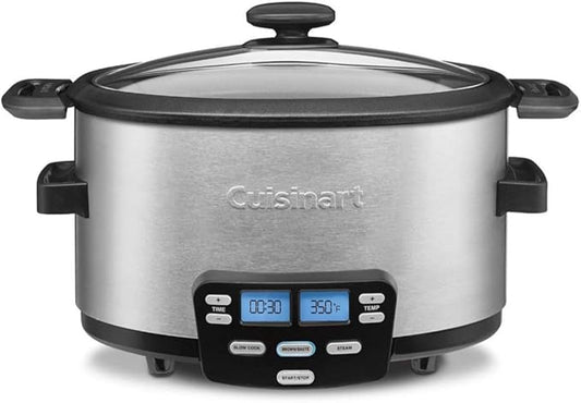 Cuisinart MSC-400 3-In-1 Cook Central 4-Quart Multi-Cooker: Slow Cooker, Brown/Saute, Steamer, Silver