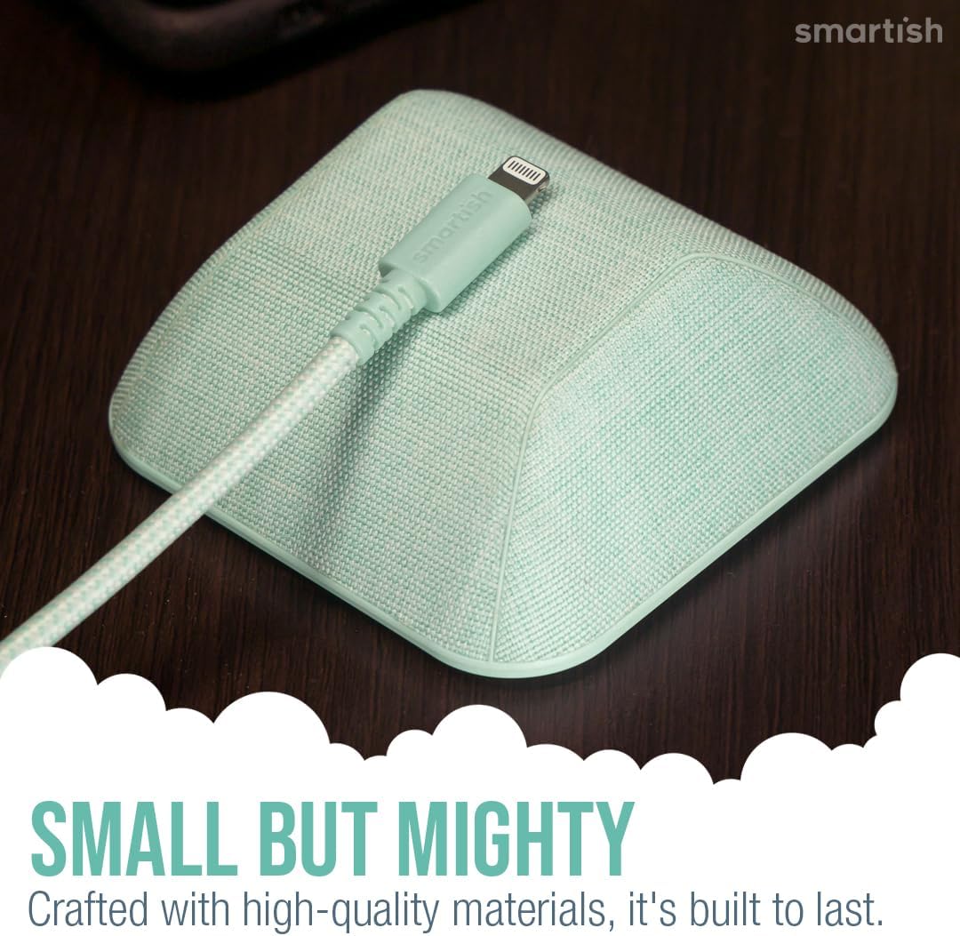 Smartish® Magnetic Cord Holder - Cable Wrangler Organizer with Magnet Clips for Charger Management on Desktop, Nightstand, or Side Table for All Cables, USB-C, Lightning Cables - Teal Me More