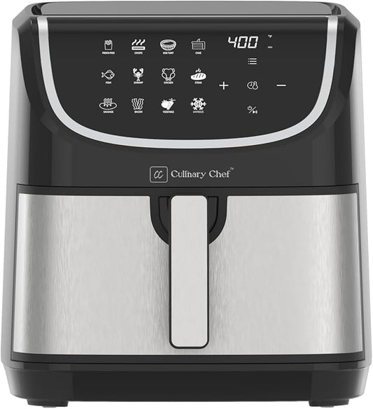 8.45-Quart Electric Air Fryer, Adjustable Temperature, Touch Panel Control, One-Touch Cook Functions, and 360° Rapid Cooking, 1700 Watt Power
