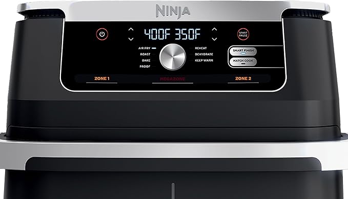 Ninja Foodi 11 Quart 7-in-1 MegaZone XL FlexBasket Air Fryer, Basket Divider for Full Meals, Air Fry, Roast, Grey (Renewed)