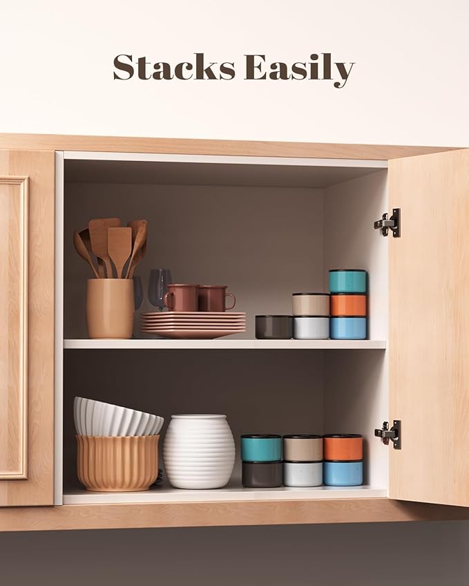 Juimma Ramekins 6 oz, Creme Brulee Ramekins Oven Safe, Ramiken Small Bowls Ceramic Baking Dishes for Pudding Custard, Dipping Sauce Cups for Souffle Ice Cream, Set of 6, Morandi Color