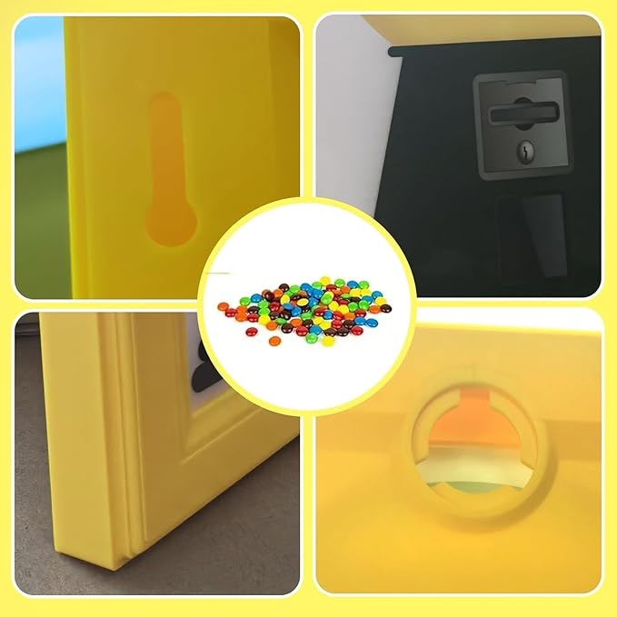 Candy Dispenser Picture Frame, Handy Candy Frame Dispenser,Hanging Machine Art For Candies, Nuts, Dog & Cat Treats, Suitable for Holiday Gifts (Yellow)