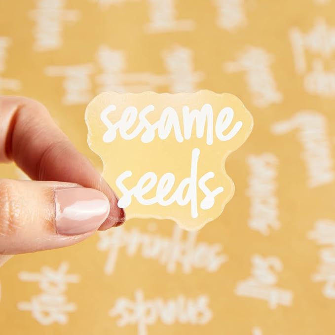 Talented Kitchen Pantry Labels for Containers (375 Pack) - White Script Pantry Stickers for Organizing Food Containers, Jars, Storage, and Bins (Water Resistant)