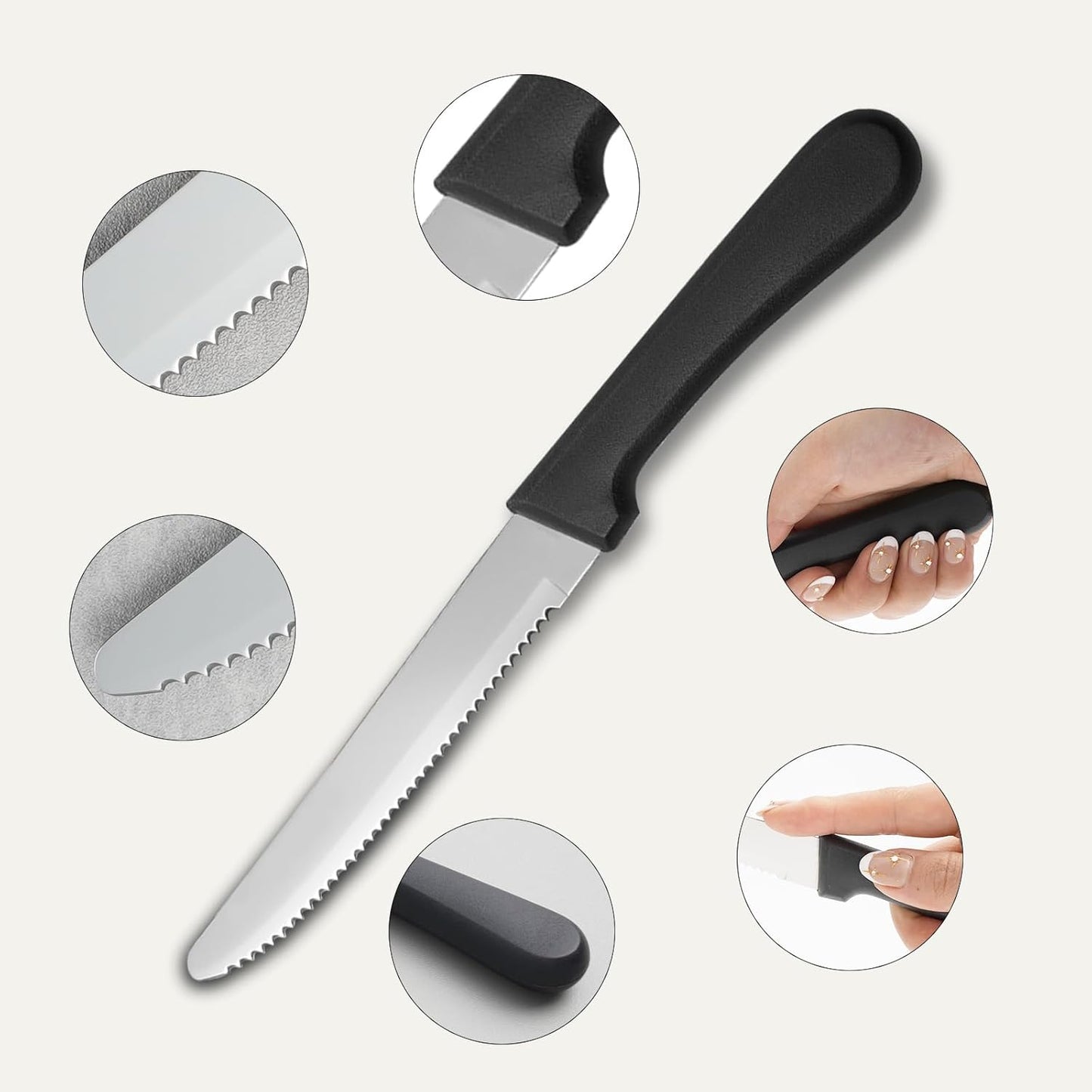 36 PCS Steak Knife Set - Stainless Steel Steak Knifes 8.7 Inch with Dishwasher Safe Steak Knoves,Metal Steak Knife,Dinner Knife Silverware for Home,Kitchen or Restaurant