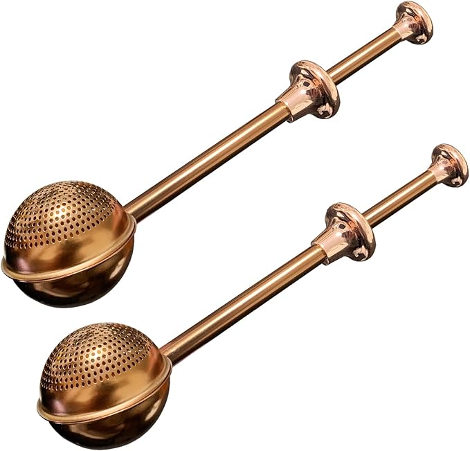 JETKONG Baker's Dusting Wand for Sugar, Flour and Spices, Stainless Steel Powdered Sugar Shaker Duster Sifter, Set of 2 (Brown)