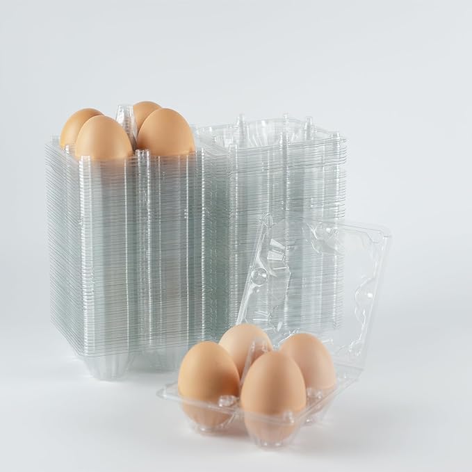 60 PCS Clear Egg Cartons, Egg Cartons Cheap Bulk Plastic Egg Holders for Home Ranch Chicken Farm Market