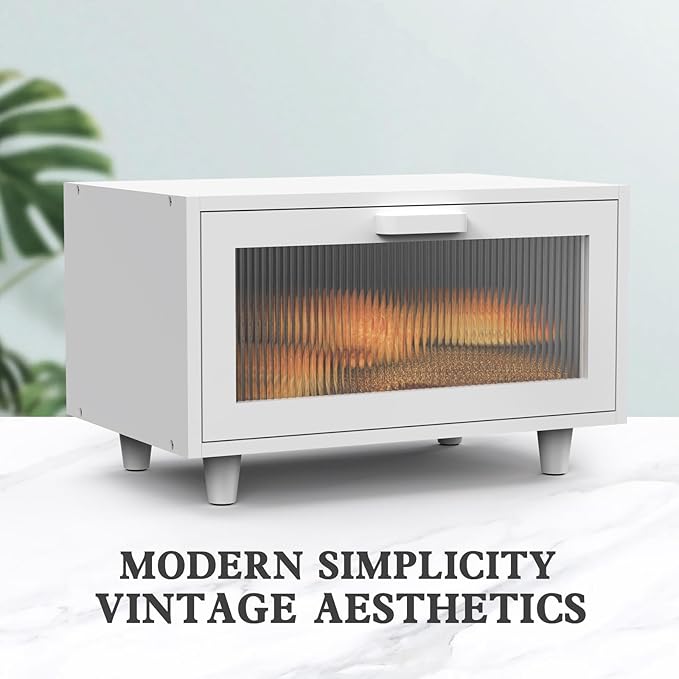 Bread Box for Kitchen Countertop Farmhouse Bread Holder Bread Storage Wooden Bread Container White