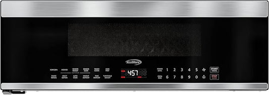 KoolMore KM-MLPOT-1SS 30 Inch Over-The-Range Low Profile Microwave, Built-in, 10 Levels, 13.5” Glass Turntable, 1000-Watt Power, Advanced Air Vent, and Heat Circulation, 30 in/1.2 Cu. Ft, Silver