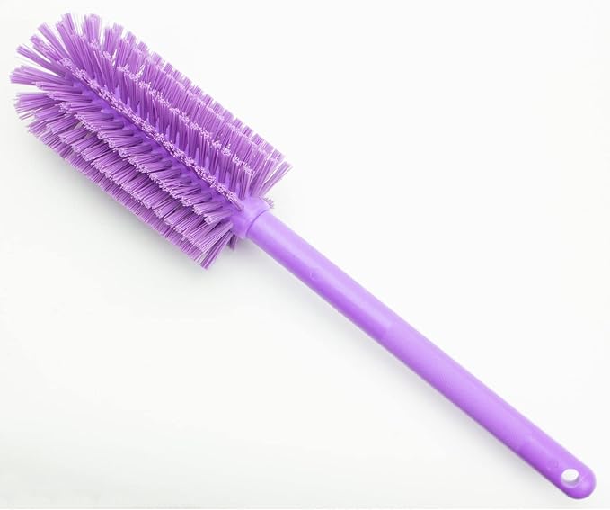 SPARTA Large Water Bottle Brush Ideal for Wide-Mouth Jars, Bottles and Tumblers, Dishwashing Tool with Handle for Home and Commercial Kitchens, Plastic, 16 Inches, Purple, (Pack of 4)