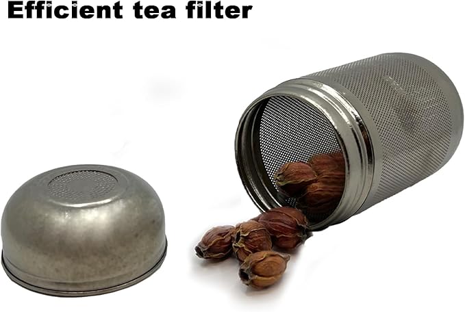 Titanium Tea Infuser for Loose Leaf & Fruit - Extra Fine Mesh Strainer Insert, Screw-Top Lid, Reusable Filter for Herbs, Lemon, Cucumber, Coffee & Spices