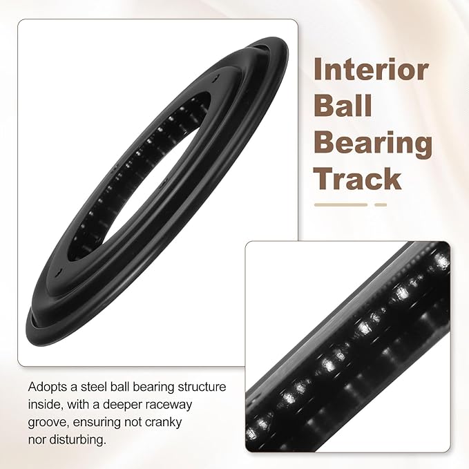 uxcell 3Pcs 5.5 Inch Rotating Bearing Plate, Swivel Plate Stand Lazy Susan Hardware Round Turntable Base Tray for Table Serving Tray Revolving Shelve, Black