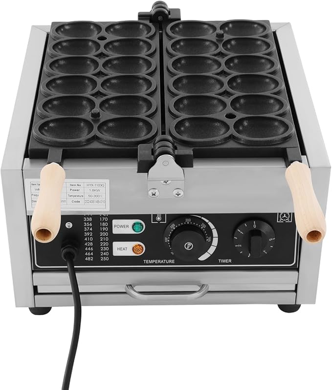 180° Rotating Waffle Maker Machine, 1.8KW High-Power Silver Waffle Maker with 12 Slots, Adjustable Temperature & Timer, Non-Stick Coating, Complete Accessories Included, Stainless Steel