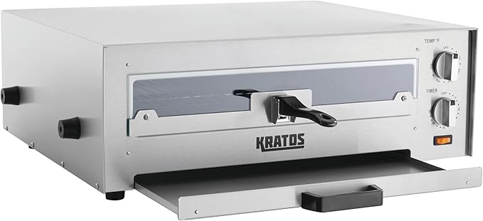 Kratos 29M-037 16" Commercial Electric Countertop Pizza Oven, 120V, 1700 Watts, Stainless Steel Pizza Oven with Glass Door for Restaurants, Cooks Pizzas up to 16" in Diameter