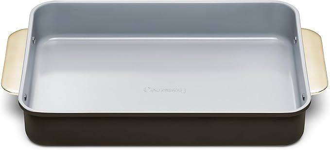 Caraway Non-Stick Ceramic 9”x13” Rectangle Pan - Naturally Slick Ceramic Coating - Non-Toxic, PTFE & PFOA Free - Perfect for Brownies, Lasagnas, and More - Black